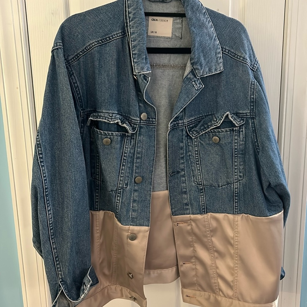 ASOS color blocked denim jacket